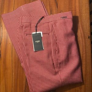 NWT Fendi Roma Madras cropped pant sz 44